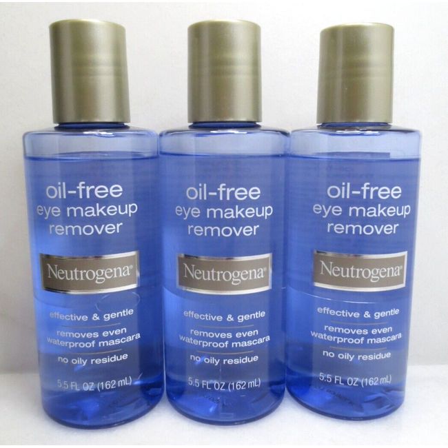 NEUTROGENA OIL-FREE EYE MAKEUP REMOVER 5.5 OZ - LOT OF 3