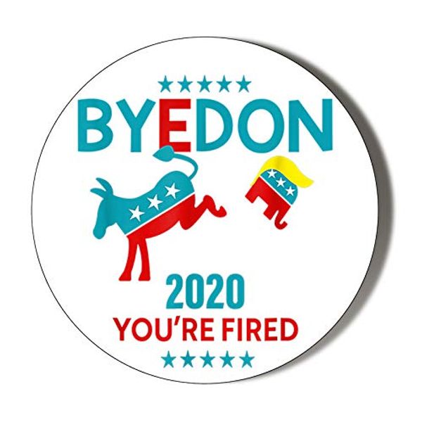 BYE DON BIDEN MULE KICKING TRUMP YOU'RE FIRED POP ART BLACK BACKGROUND 58mm Mirror