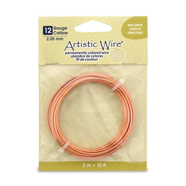 Artistic Wire 12-Gauge Bare Copper Coil Wire, 10-Feet