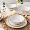 Ceramic Dinnerware Sets,Handmade Reactive Glaze Plates and Bowls Set,Highly Chip