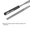 sourcing map 20pcs Second Cut Steel Flat Needle File with Plastic Handle, 4mm x 160mm