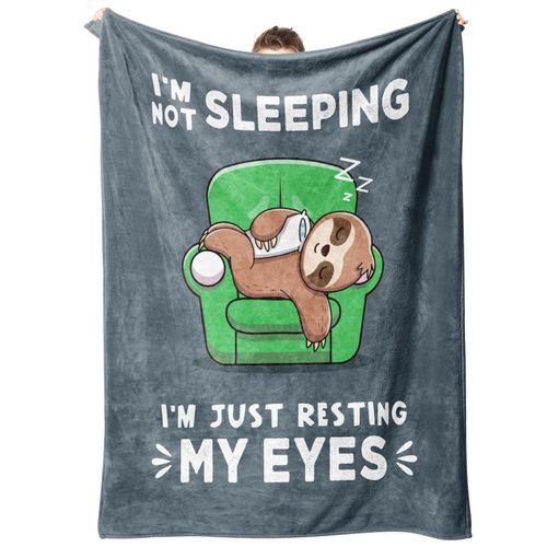 Funny Gifts for Men/Dad/Grandpa, Birthday Gifts for Dad Grandpa, Funny Gag Gifts for Husband/Brother/Uncle, Dads Birthday Gift Ideas, Sloth Blanket for Men, 60" x 50"