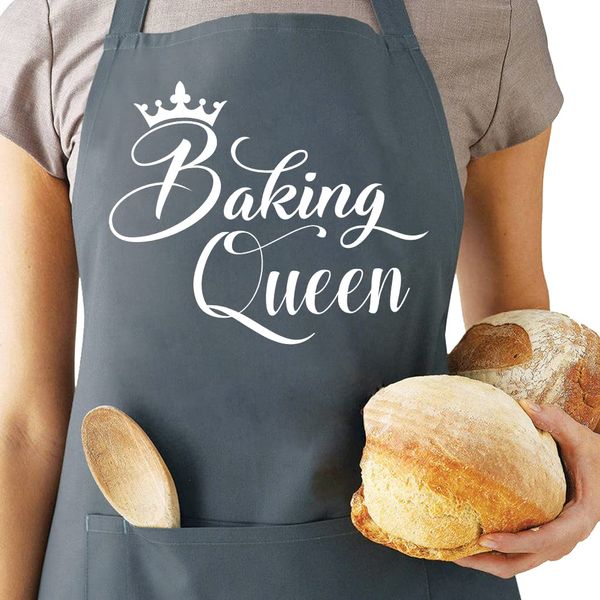 Saukore Funny Baking Aprons for Women, Kitchen Chef Cooking Apron with 2 Pockets, Cute Baking Gift for Bakers, Birthday Mothers Day Gifts for Mum Wife Sister Grandma