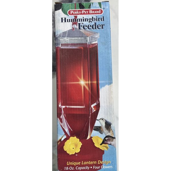 (2) Perky-Pet Hummingbird 18 oz Plastic Lantern Nectar Feeders 4 ports Each