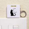 Azeeda 'Cat & Moon' Keyring Tape Measure/Spirit Level Tool (KM00014409)