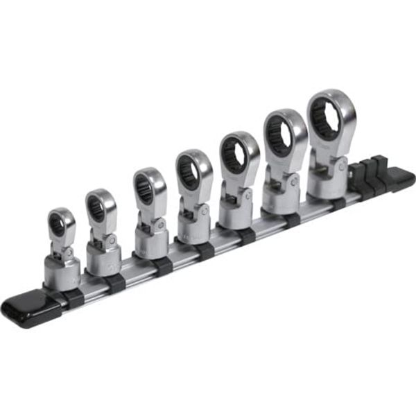 TONE HRM307F Flex Ratchet Glasses Socket Set with Holder 0.3 inch (9.5 mm) Insertion Angle (3/8") Contents: 7 Pieces