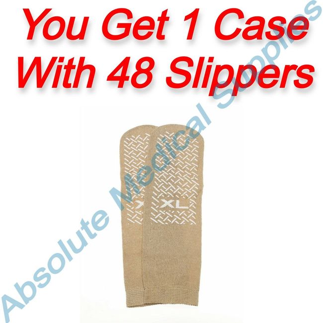 *48-Pack* Medline Single Tread Fall Prevention Slippers Size-XL MDT211218XLI