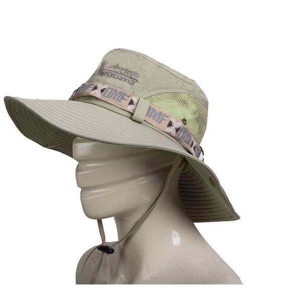 Outdoor Hunting Hat Wide Brim Summer Fishing Hat Adjustable Packable Breathable Polyester with Mesh.UPF 50 Sun Protection for Men & Women (Green Beans)