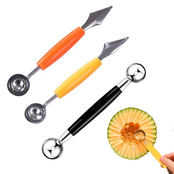 3Pcs Melon Baller, Melon Baller Scoop, Baller, Melon Cutter, Cookie Scoop, Stainless Steel Fruit Melon Baller Scoop and Ice Cream Scooper with Non-Slip Grip, for DIY Fruit Salads and Desserts