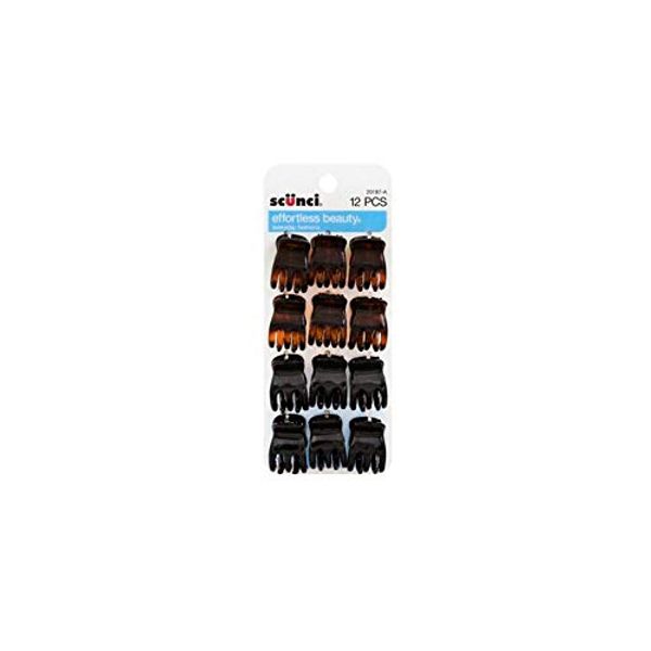 Scunci All-Day Hold Assorted Colors Mini Jaw Clips, 12 pcs