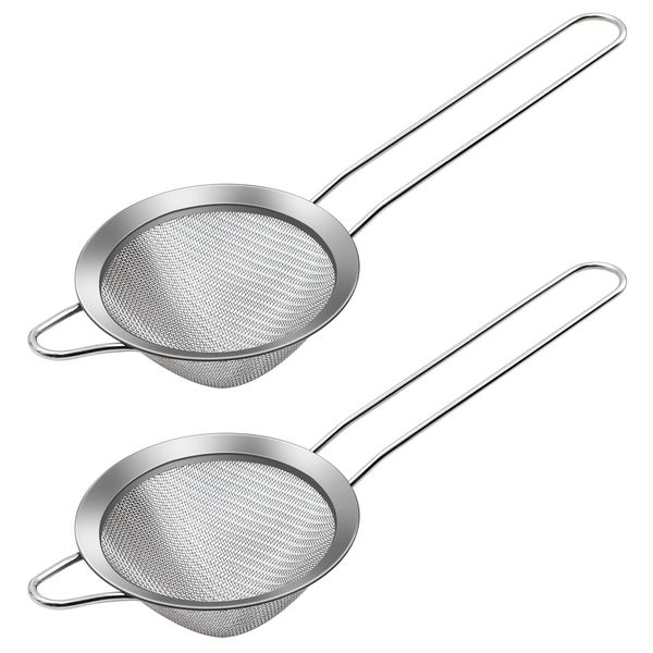 Cocktail Strainer, 2 Pack Stainless Steel Cocktail Sieve Tea Strainer, Bar Cocktail Strainer Filtering Tool (23x8.5)