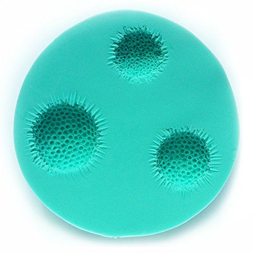 W OF S A SCOTT CLARK WOOLLEY Dahlia and Daisy Center Molds for Sugar Art Chocolate Work, Silicone, Turquoise, Irregular Shape