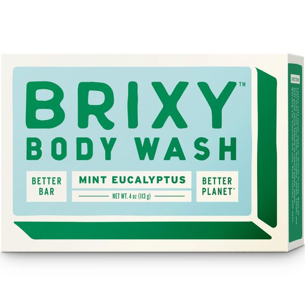 BRIXY Soap-Free Moisturizing Body Wash Bar, Gentle Skin Cleanser With Shea Butter & Castor Oil, Ceramide & Niacinamide Help Support The Skin Barrier, pH balanced, Noncomedogenic, Made in US, 4oz