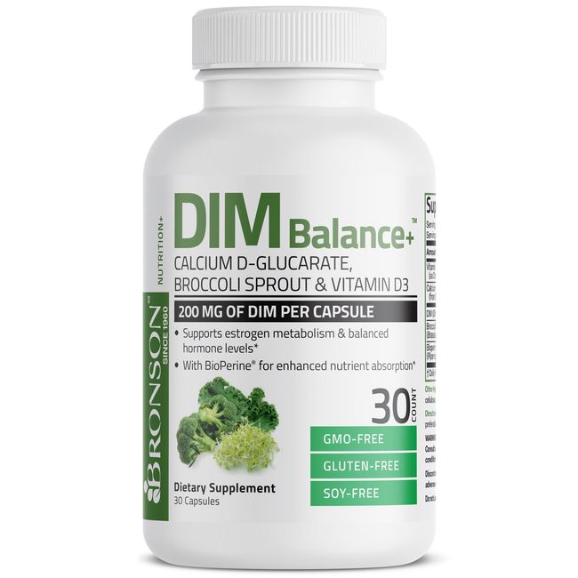 DIM+ Estrogen Metabolism Balanced Hormones, 30 Veg Capsules