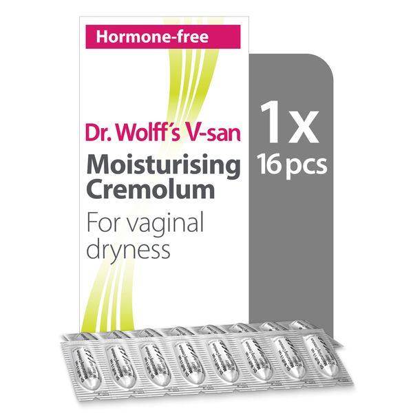 Dr. Wolff's V-san Moisturising Cremolum for Vaginal Dryness 16 pcs | Vaginal Moisturiser for Daily Use | Prevent Itching & Dryness | Vaginal Dryness Treatment | Hormone-Free Soothing Vaginal Cream