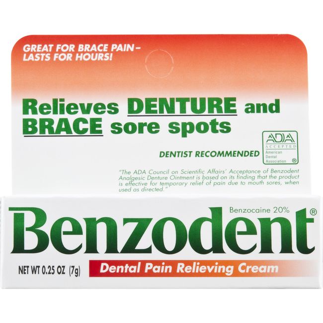 Benzodent Dental Pain Relieving Cream 0.25 Oz (3 Pack)