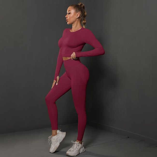 Seamless Gym Set Women Fitness Yoga wear Crop Top Vest High Waist