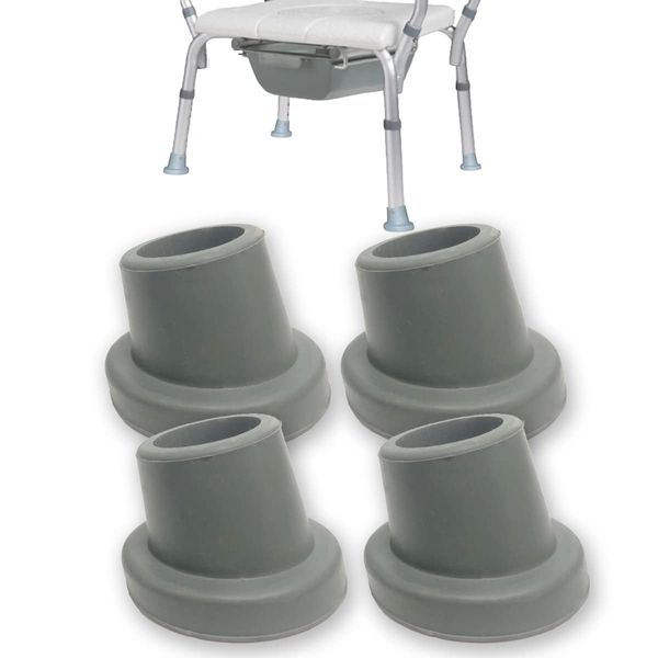 4 x Bath Chair Replacement Foot Shower Toilet Seat and Non-Slip Angle Cap for Mobile Disabled Table, 1" Inner Diameter