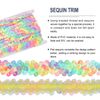 uxcell Flat Sequin String Paillet Sequin Fabric Ribbon Sequin Strip Elastic 2 Rows for DIY Craft Rainbow 10M 2cm