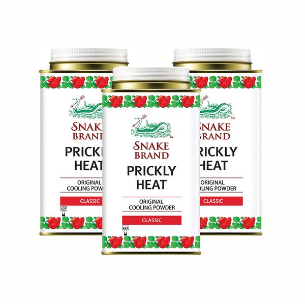 SNAKE BRAND Prickly Heat Cooling Body Powder 140g (Classic, Pack of 3)