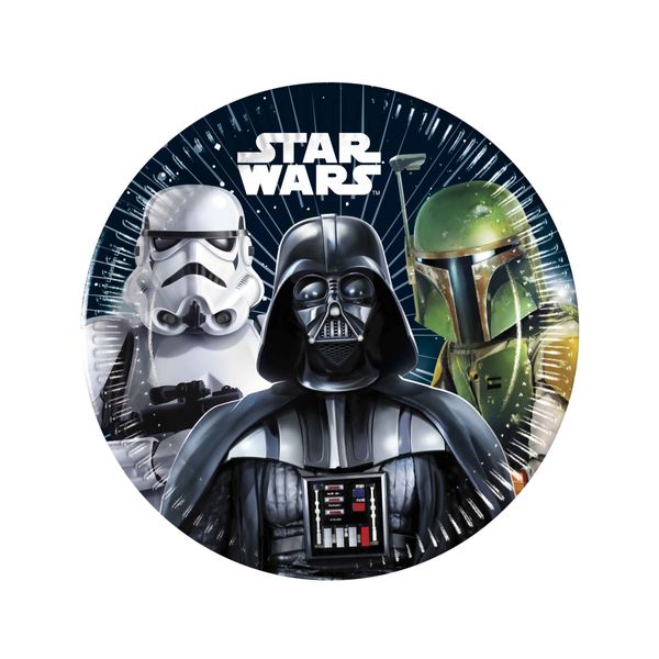 Procos 8 Star Wars Galaxy 20cm Paper Plates - Black - One Size