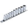 BGS Diy 9548 | Socket Spanner Insert Set E-Profile | 6.3 mm (1/4 Inch) / 10 mm (3/8 Inch) | SW E4 - E16 | 10 Pieces