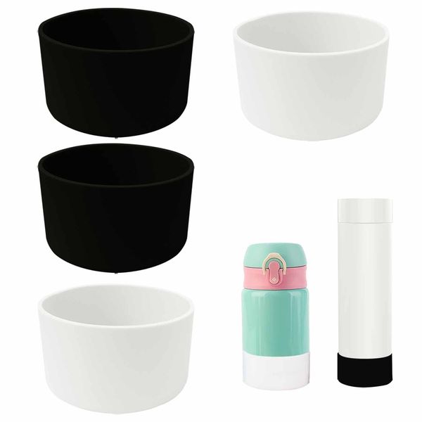4 Pcs Silicone Bumper Boot Anti-Slip Bottom Sleeve Cover for Protective Water Bottle Bottom Compatible with Hydro Flask Simple Modern and Iron Flask Water Bottles Accessories