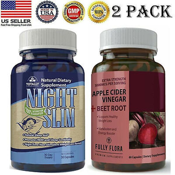 Night Slim Body Burner Caps Apple Cider Vinegar with Beet Root Pills Combo Pack