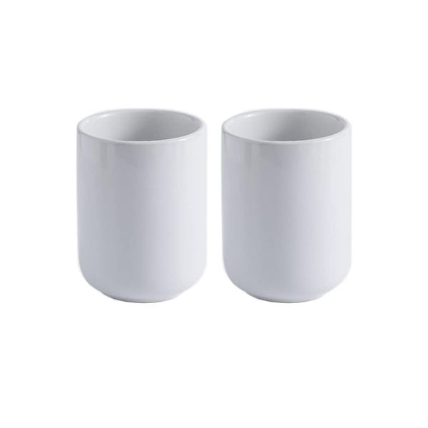 Gaolinci 2 Pcs Simple Solid Color Ceramic Mouthwash Cups, Bathroom Brushing Cup, 8 Oz