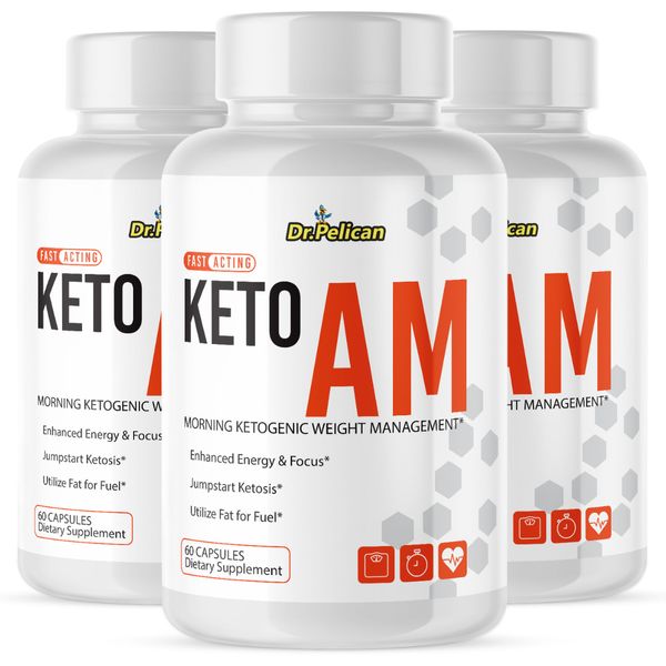 Keto Burn AM - Keto & Weight Support - 3 Bottles- 180 Capsules
