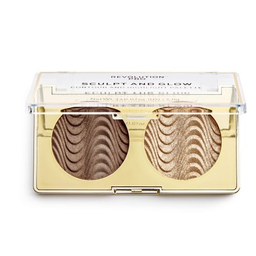 Revolution Beauty London Pro, Sculpt and Glow, Face Palette, Savanna Nights, 2 Shades, 4g