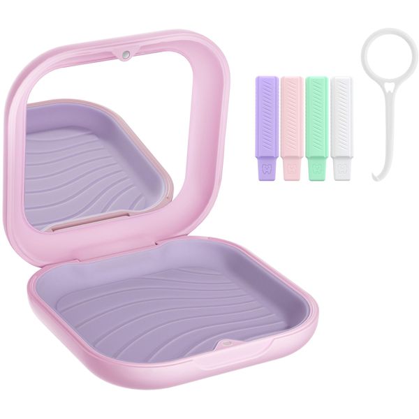 xuanli Mouthpiece Case, Retainer Case, with Mirror, Orthodontic Case, Mouthpiece Holder, Partial Denture Case, Portable, Magnetic Closure, Storage Case, Can be Used for Outdoor/Outdoor