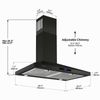 30" Wall Mount Range Hood 350CFM 3-Speed Touch Panel Kitchen New Touch control