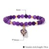 Hemasa Stone Beads Stretchbale with Heart Shape Pendent Bracelet Chalcedony 3