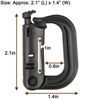 XTACER Tactical Multipurpose D-Ring Locking Hanging Hook Tactical Link Snap Keychain for Molle Webbing (Black-Button Release (10-Pack))