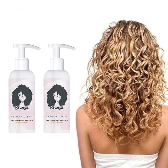 Curls Boost Defining Cream, Natural Frizz Control, Moisturizing Curl Conditioner Cream, Professional Styling Gel,Hair Treatment for Curls, for Wavy & Curly Hair Products(2PC)