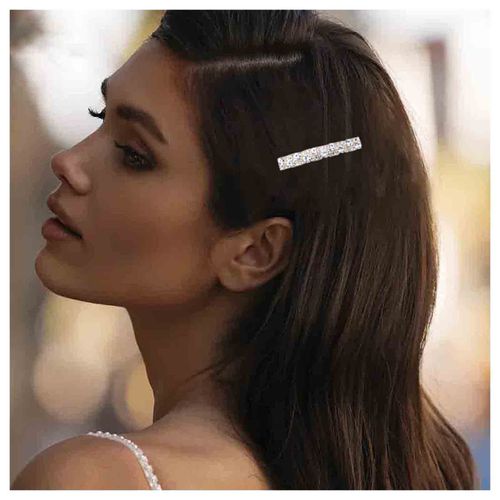 Inilbran Vintage Rhinestone Hair Clip Gold Crystal Hair Barrettes Sparkly Crystal Barrette Head Clips Sparkle Cz Hair Clip Decorative Headwear wedding headpieces Hair Accessories for Women and Girls