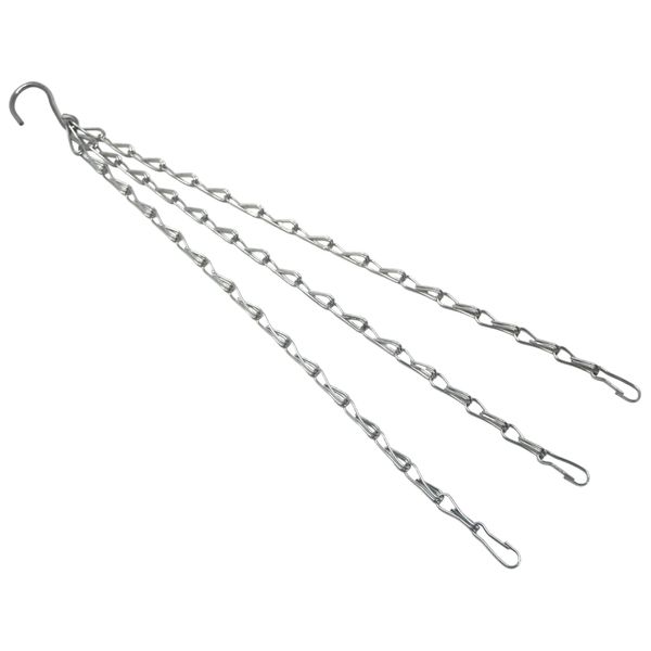fiXte 3 Strand Garden Hanging Basket Chains Replacement Metal Easy Fit 16” Hook Clips