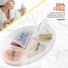 MEDca Weekly Pill Organizer, 1 Dispenser, 7 Stackable Compartments with 4 Sections - Morning, Noon, Evening, Bedtime, Grey.