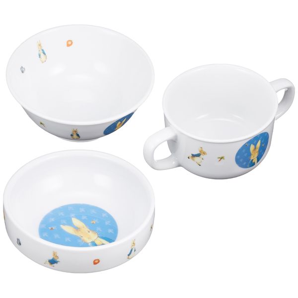 OGISO Peter Rabbit Classic Reinforced Porcelain Dinnerware Set of 3 (Dishwasher and Microwave Safe)