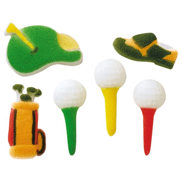 Lucks Dec-Ons Decorations Molded Sugar/Cup-Cake Topper, Golf Assortment, 1.25 Inch, 160 Count