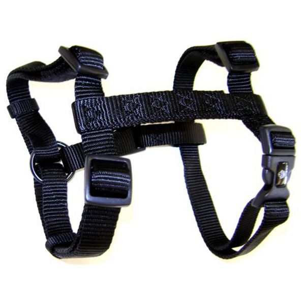 Hamilton Adjustable Comfort Nylon Dog Harness, Black, 5/8" x 12-20"