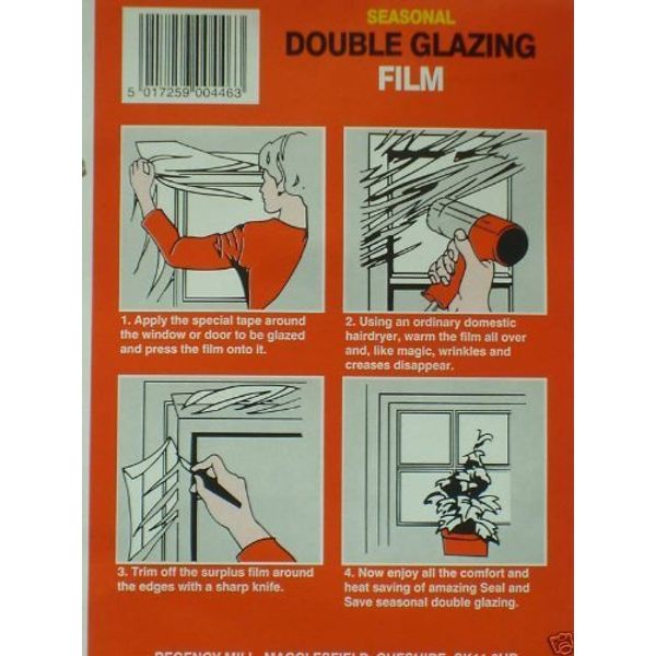 DOUBLE GLAZING FILM DRAUGHT INSULATION KIT WINDOWS 6sqm