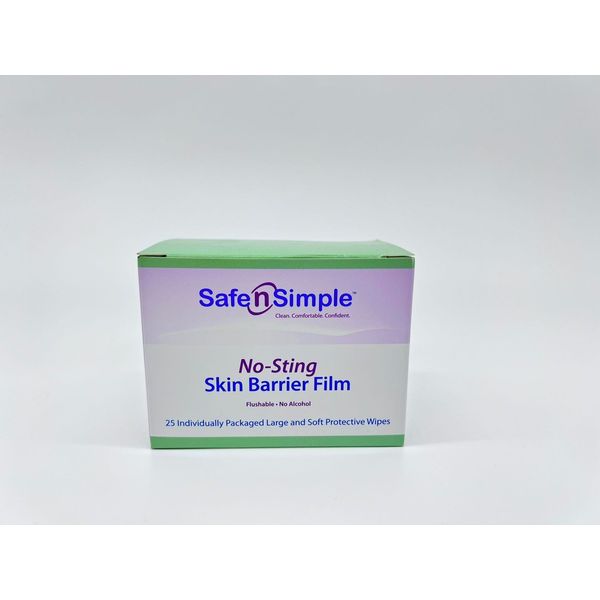 Safe N' Simple No Sting Skin Barrier Wipes, Pk/25