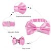 Alizeal Mens Solid Pre-tied Party Adjustable Bow Tie, Cummerbund and Pocket Square Gift Set, Pink