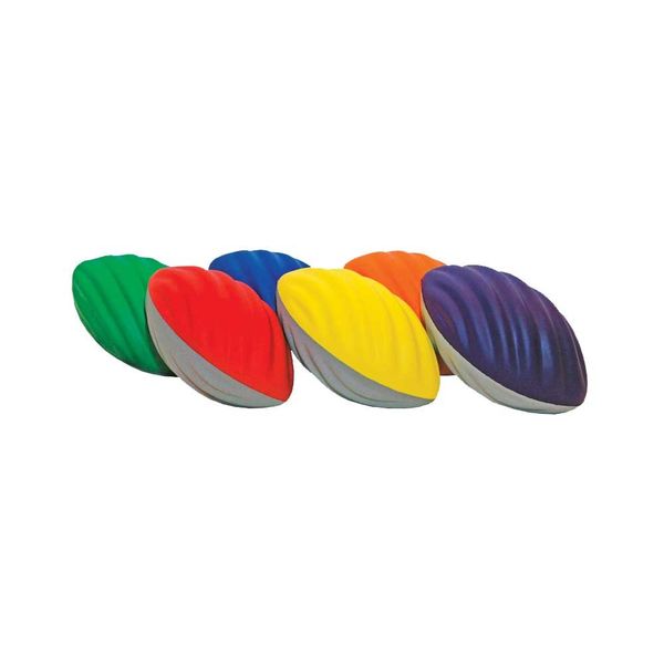 Great Lakes Sports 9" Spiral Foam Footballs in a 6 Color Set of 6