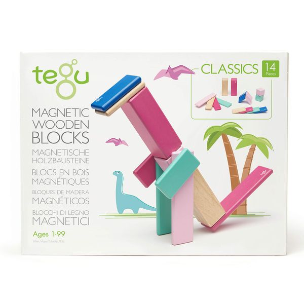 14 Piece Tegu Magnetic Wooden Block Set, Blossom