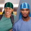 7 Pieces Silky Durags with Long Tail and 1 Piece Satin Wave Cap, Pack Do Rags for Men 360 Waves Multicolour
