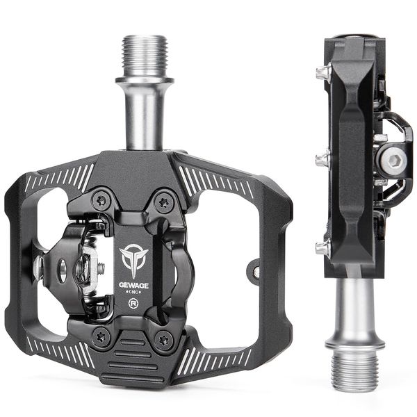 GEWAGE Bicycle Pedals Binding Pedals Flat 3 Bearings Non-Slip Aluminum 9/16 Inch Black (GE-162)