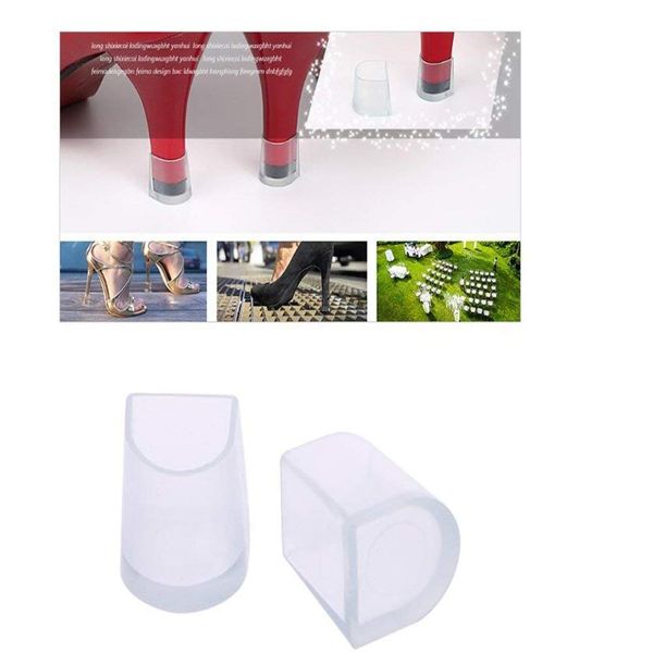 RZJZGZ Transparent PVC High Heel Protector, Dance Shoes, Heel Cap, Clear, Anti-Slip, Scratch Prevention, Storage Pouch Included, Set of 3 Pairs (S+M+L)